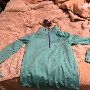 Nwt under armour girls 1/4 zip top size x l
